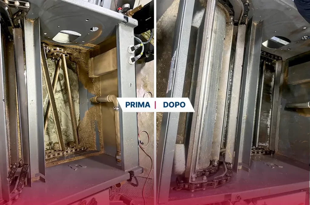Assistenza su trasportatori industriali - prima e dopo